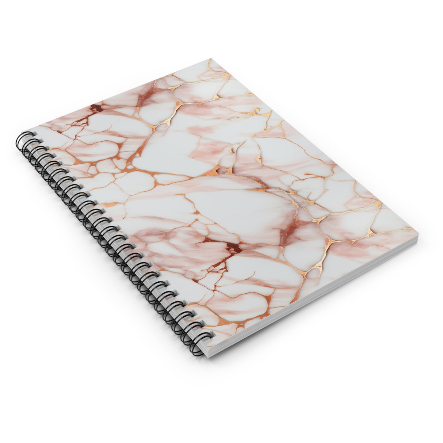 Rose Gold Marble Spiral Notebook - Ruled Line