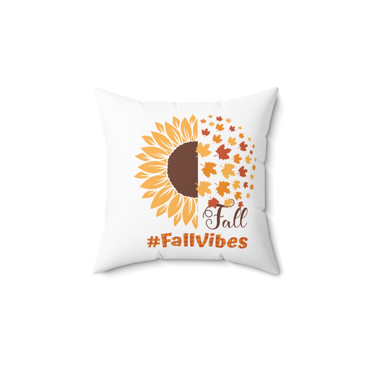 Fall Vibes Faux Suede Square Pillow | Cozy Autumn-Themed Home Decor