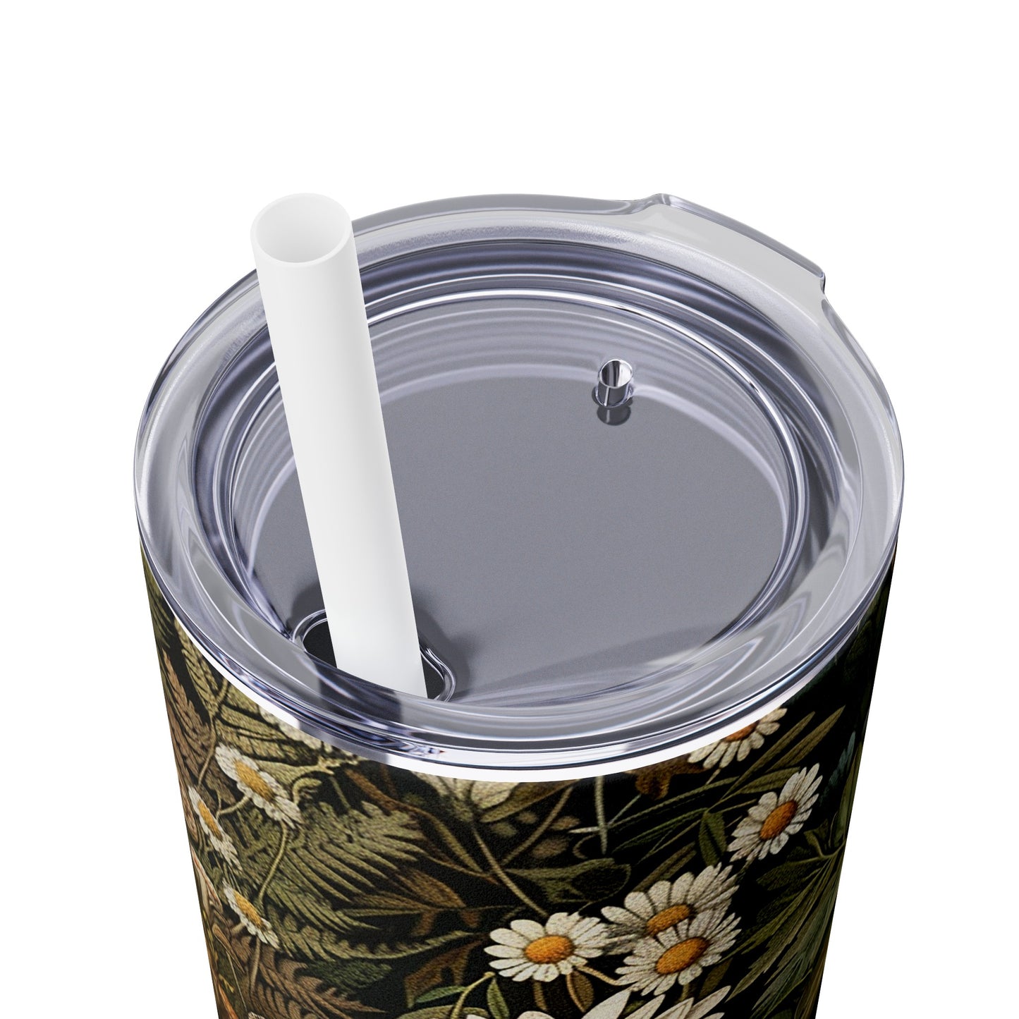 Woodland Flora Skinny Tumbler with Straw, 20oz