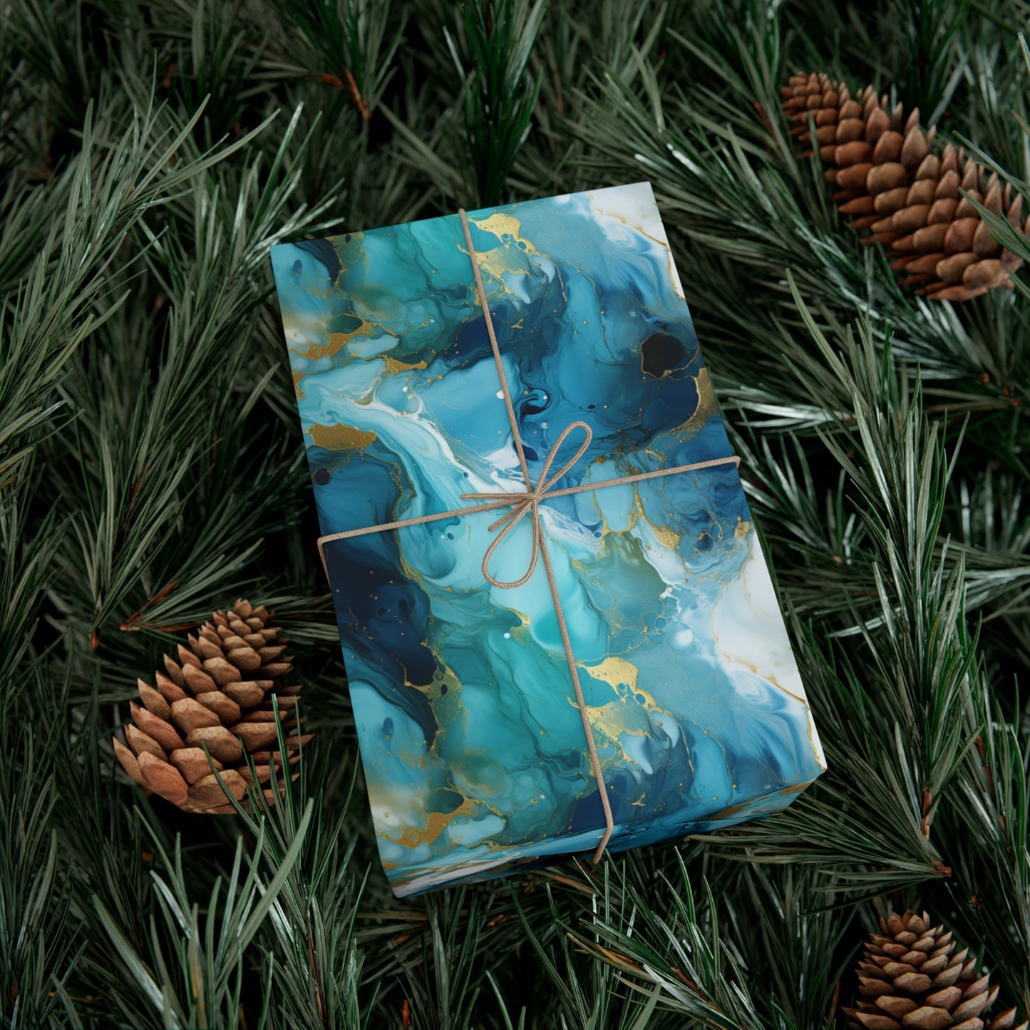 Teal Crystal Gift Wrap Papers