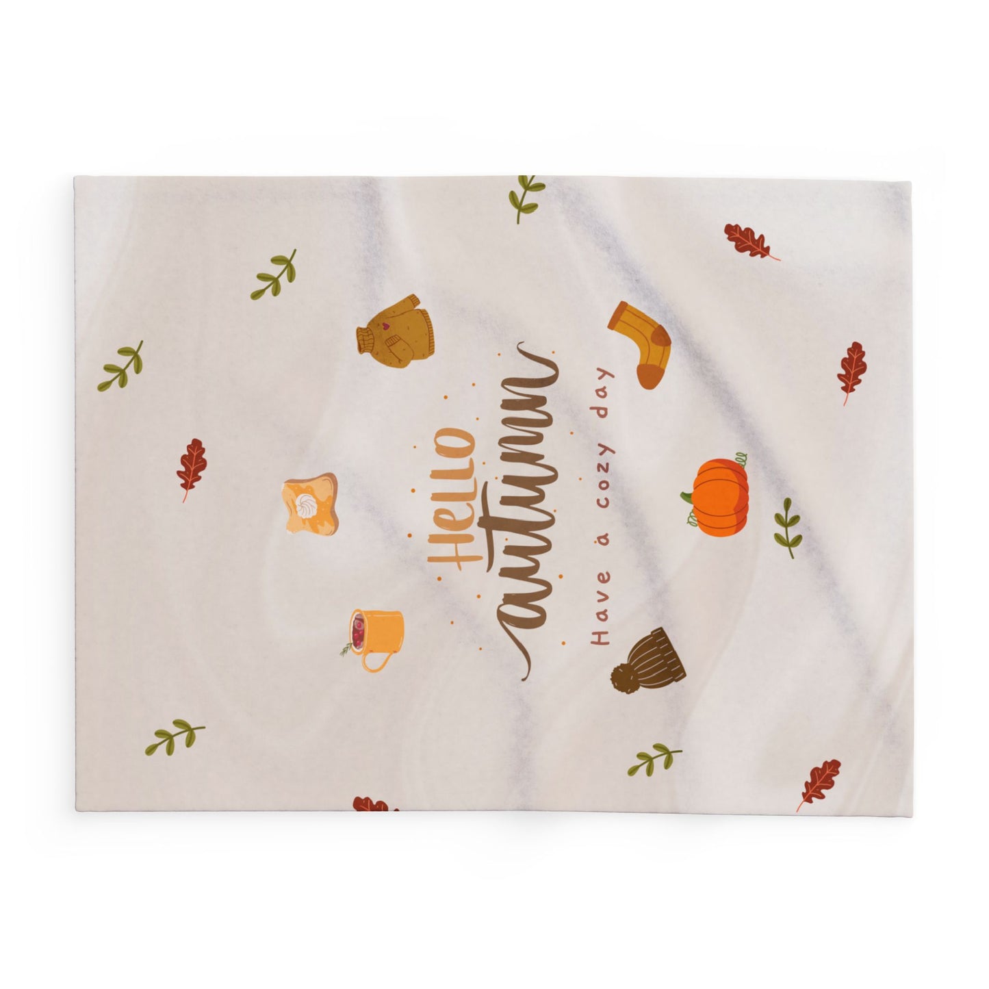 Hello Autumn Arctic Fleece Blanket | Cozy Fall-Themed Throw