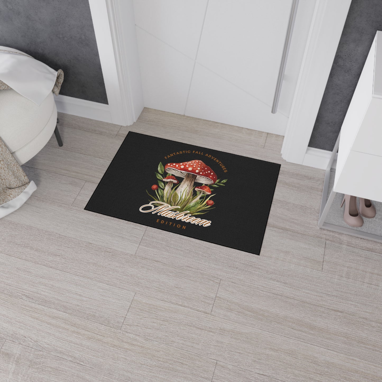 Fall Adventures Mushroom Edition Heavy Duty Floor Mat | Durable Fall-Themed Entryway Decor