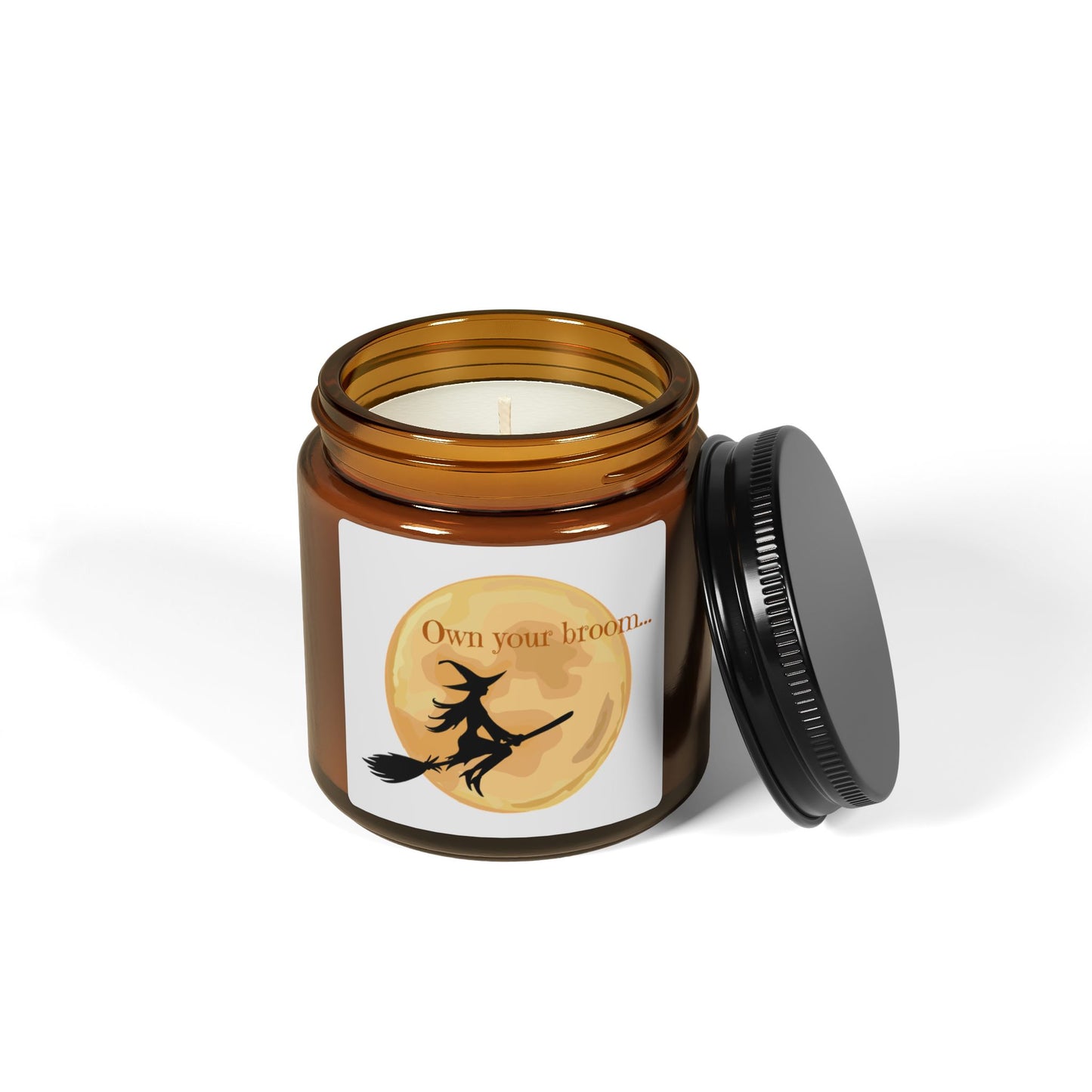 Own your broom Scented Soy Candle (Multi-Size, Amber Jar)