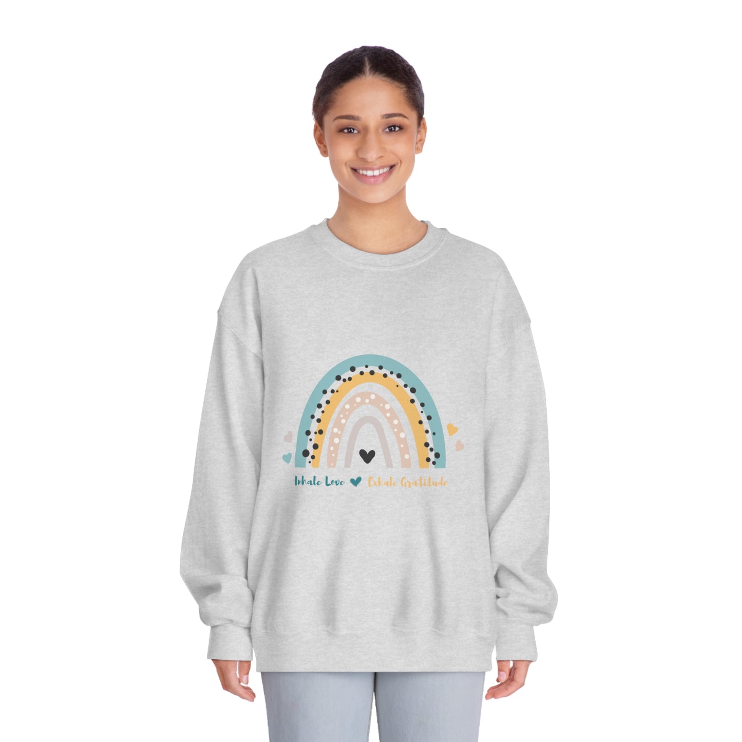 Inhale Love, Exhale Gratitude Unisex DryBlend® Crewneck Sweatshirt