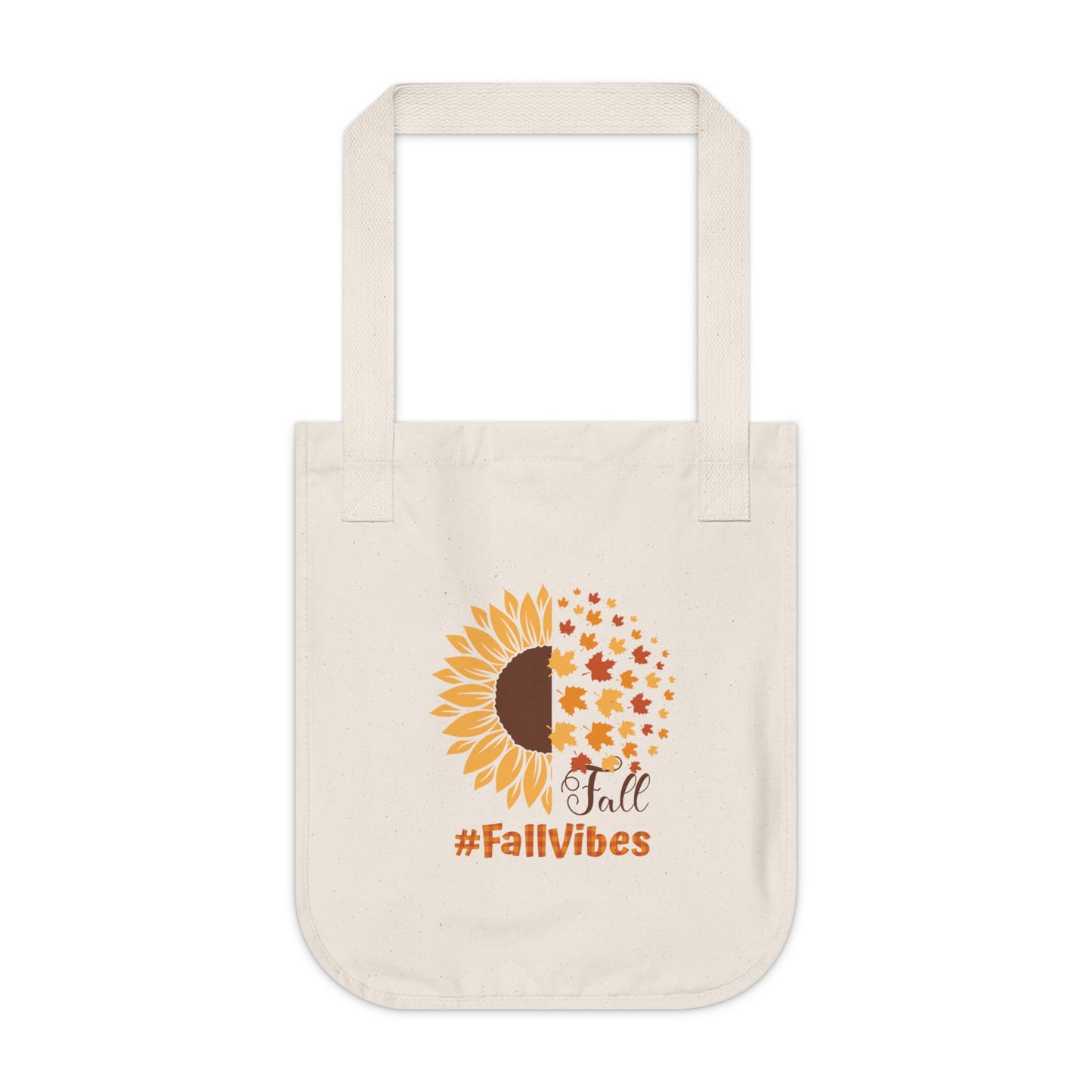 Fall Vibes Organic Canvas Tote Bag | Eco-Friendly Fall-Themed Tote