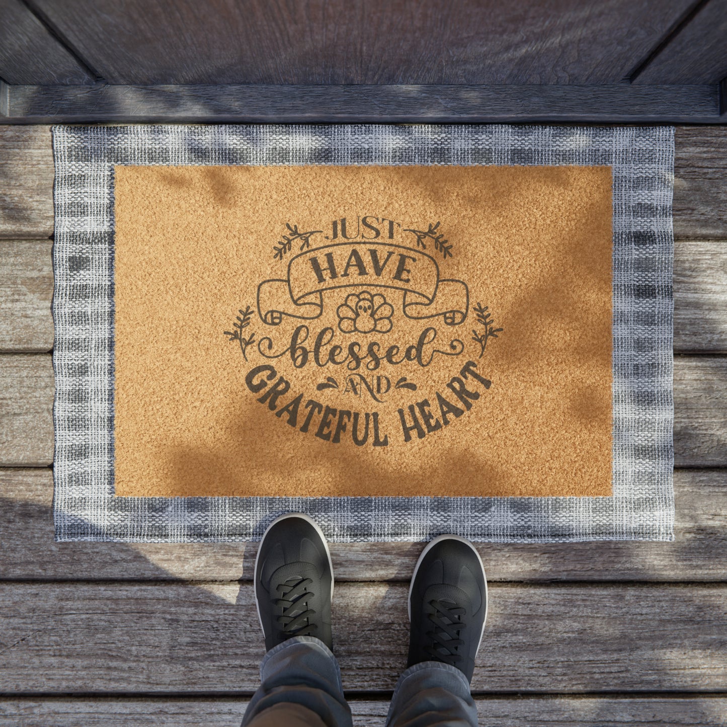 Blessed And Grateful Heart Doormat