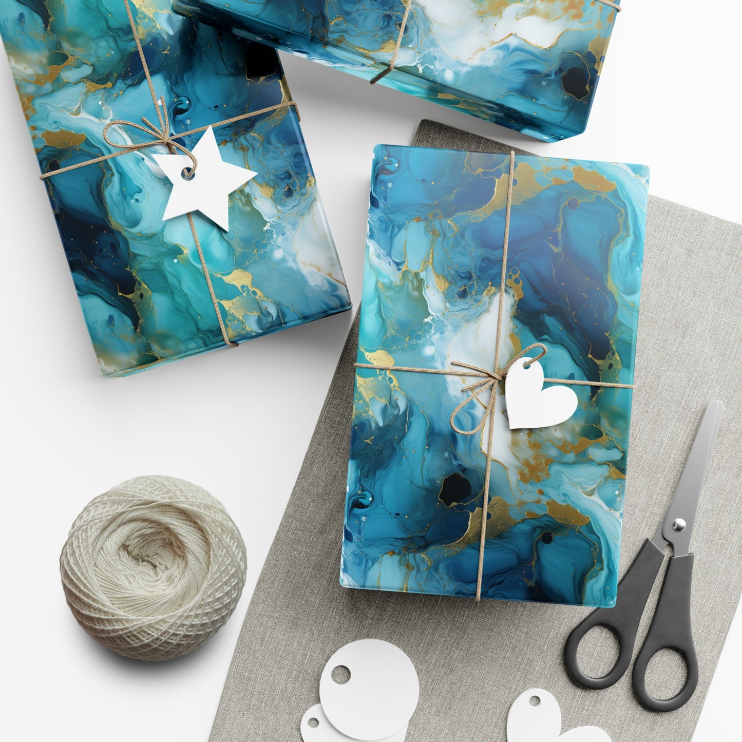 Teal Crystal Gift Wrap Papers