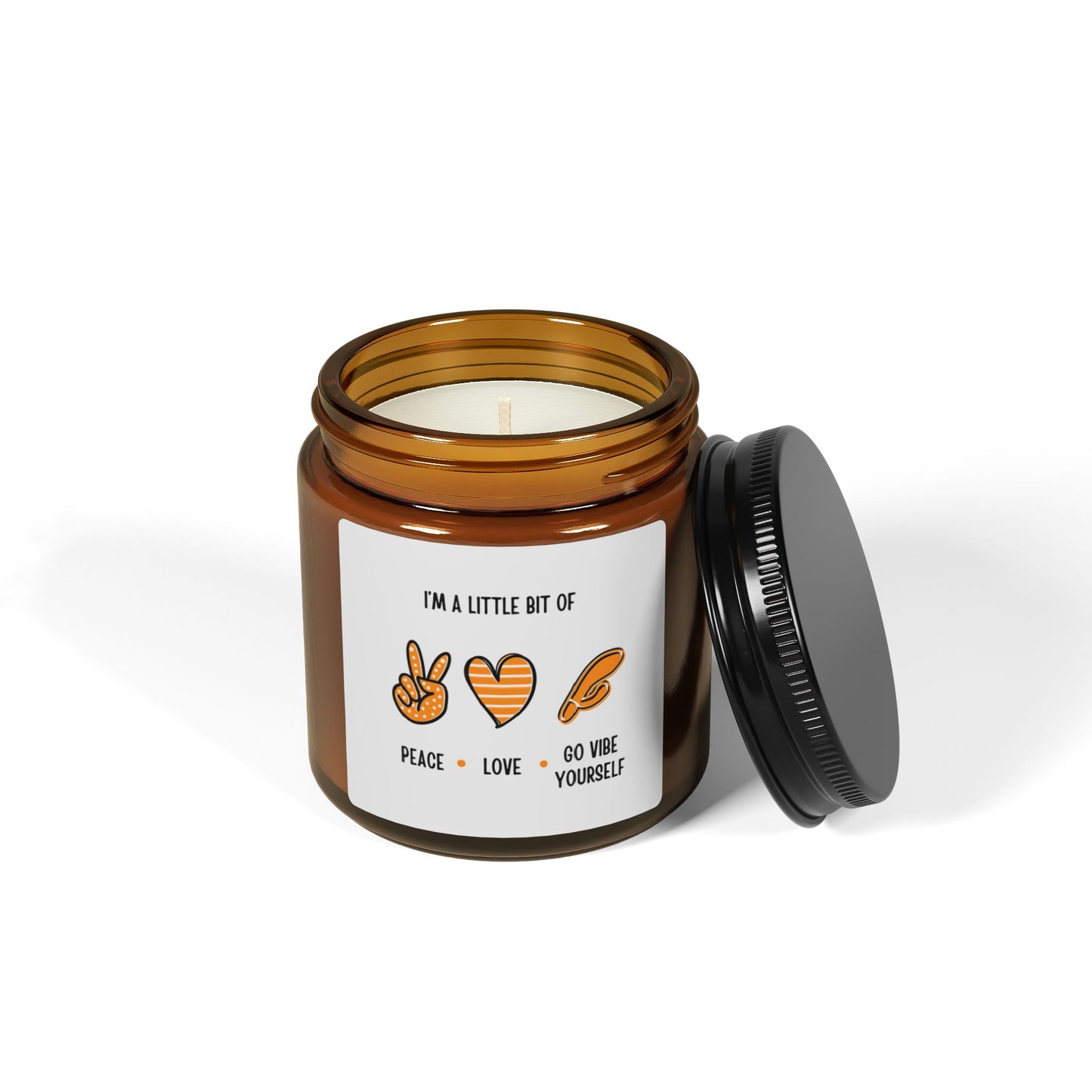 Peace, Love Go Vibe yourself Aromatherapy in Amber Jar