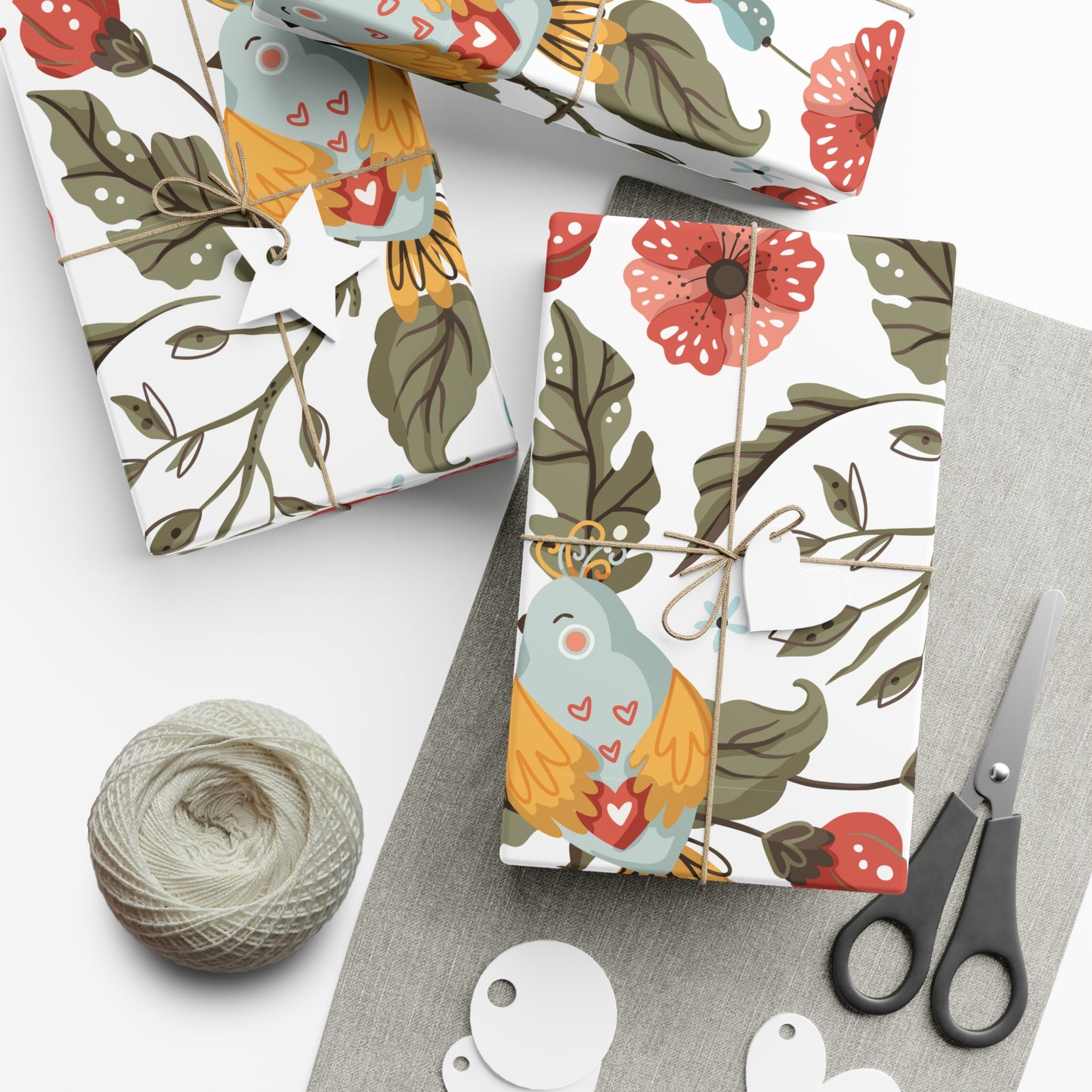 Retro Birds Gift Wrap Papers