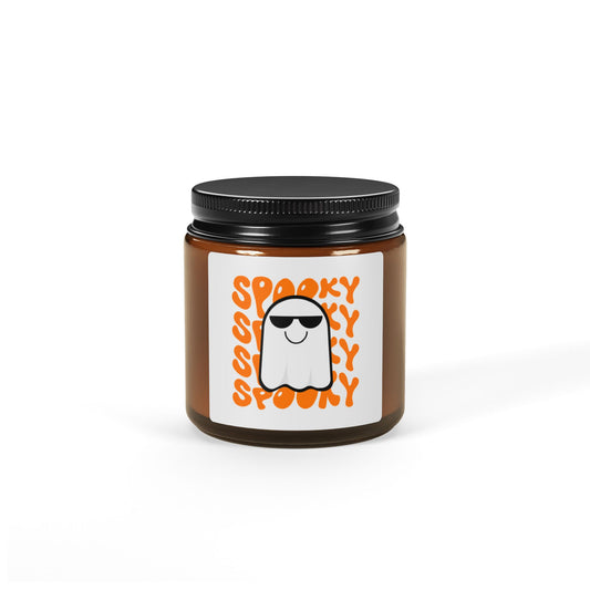 Spooky Scented Soy Candle | Halloween Aromatherapy in Amber Jar