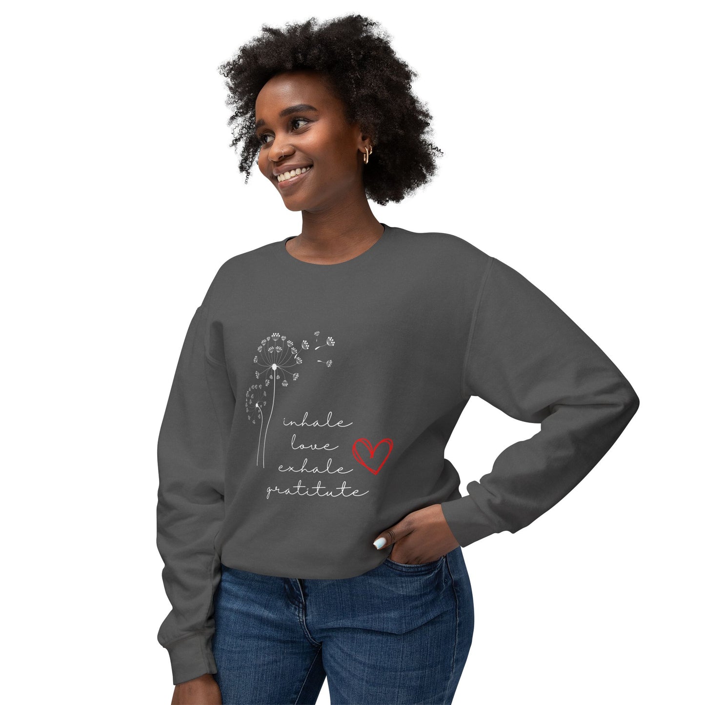 Inhale love exhale gratitude Unisex Lightweight Crewneck Sweatshirt