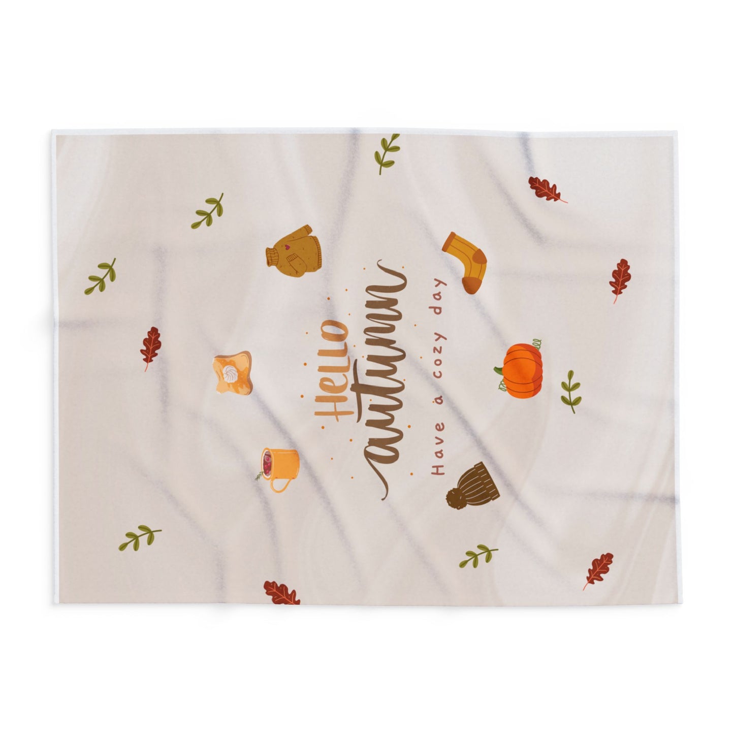 Hello Autumn Arctic Fleece Blanket | Cozy Fall-Themed Throw