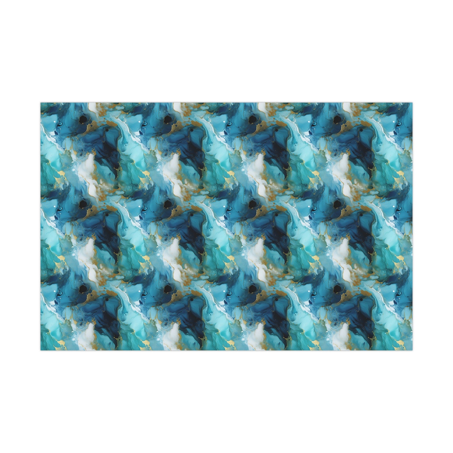 Teal Crystal Gift Wrap Papers