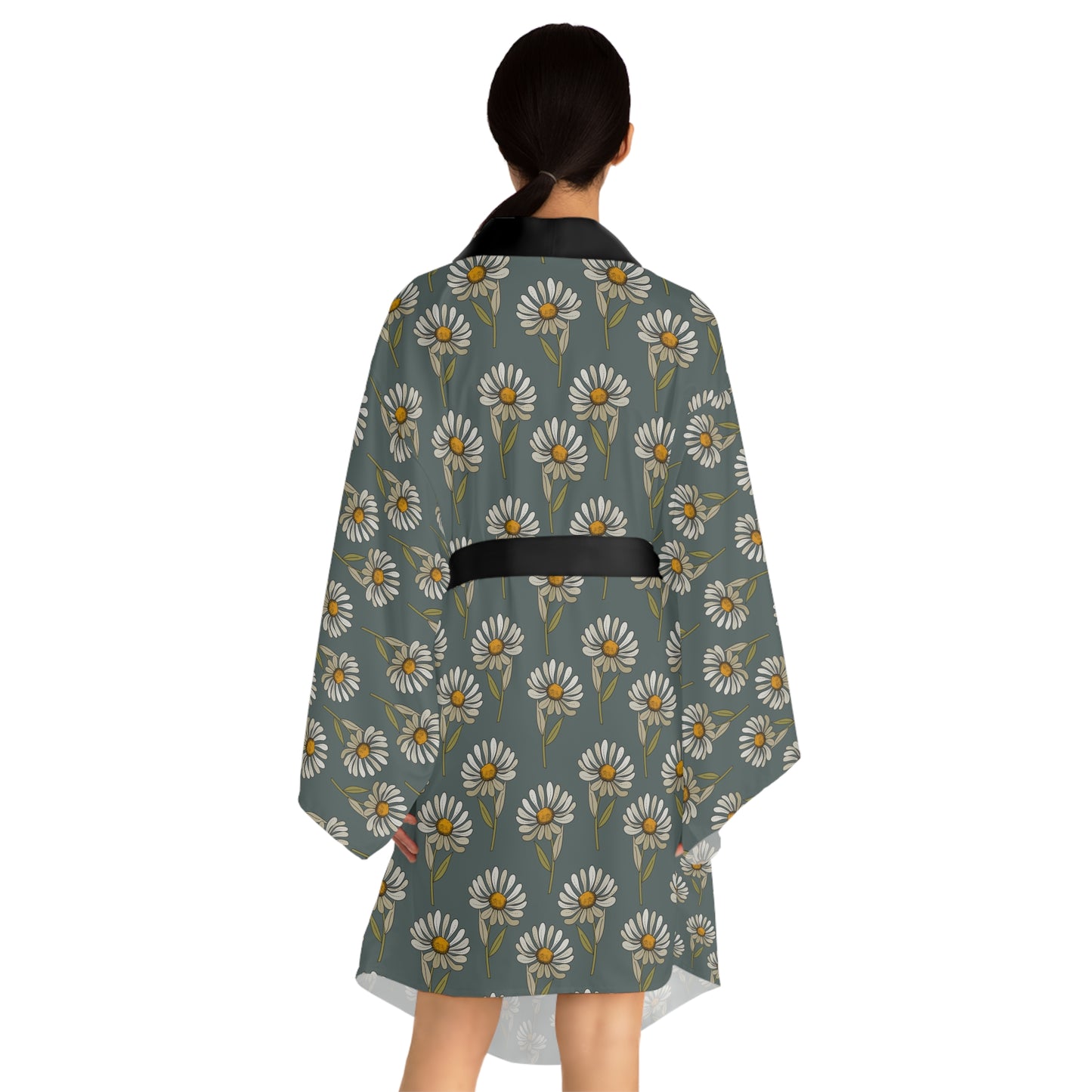 Summer Daisies Long Sleeve Kimono Robe (AOP)